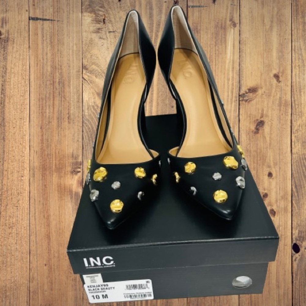 INC International Concepts Women’s Kenjay D’Orsay Pumps Black Smooth 10M